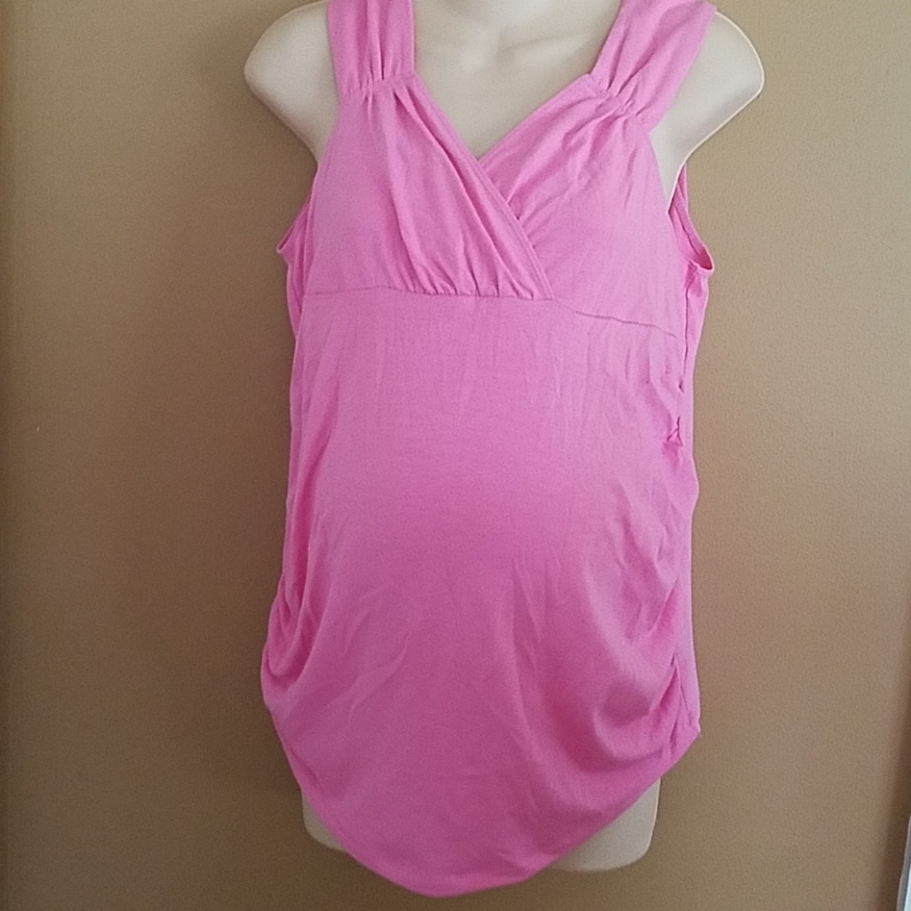 Pink Maternity Sleevless Top Medium